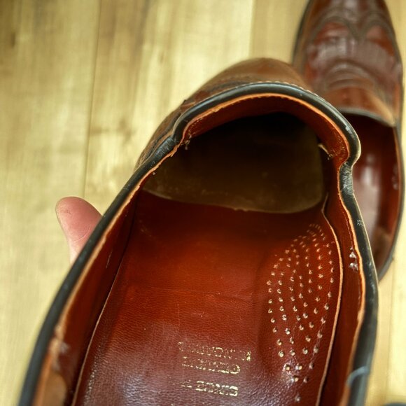 Vintage Dack’s Kangaroo Leather Kilted Wingtip Loafers Size 8.5D - Picture 5 of 10